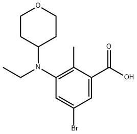 5-bromo-3-(ethyl(tetrahydro-2H-pyran-4-yl)amino)-2-methylbenzoic acid 